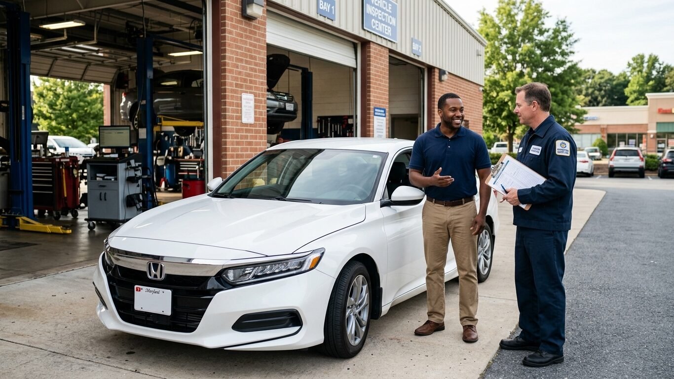Lyft Inspection preparation with a driver and inspected sedan